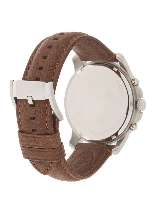 FOSSIL - Men's Leather Analog Watch Fs4813 - 44 mm - Brown - Image 1