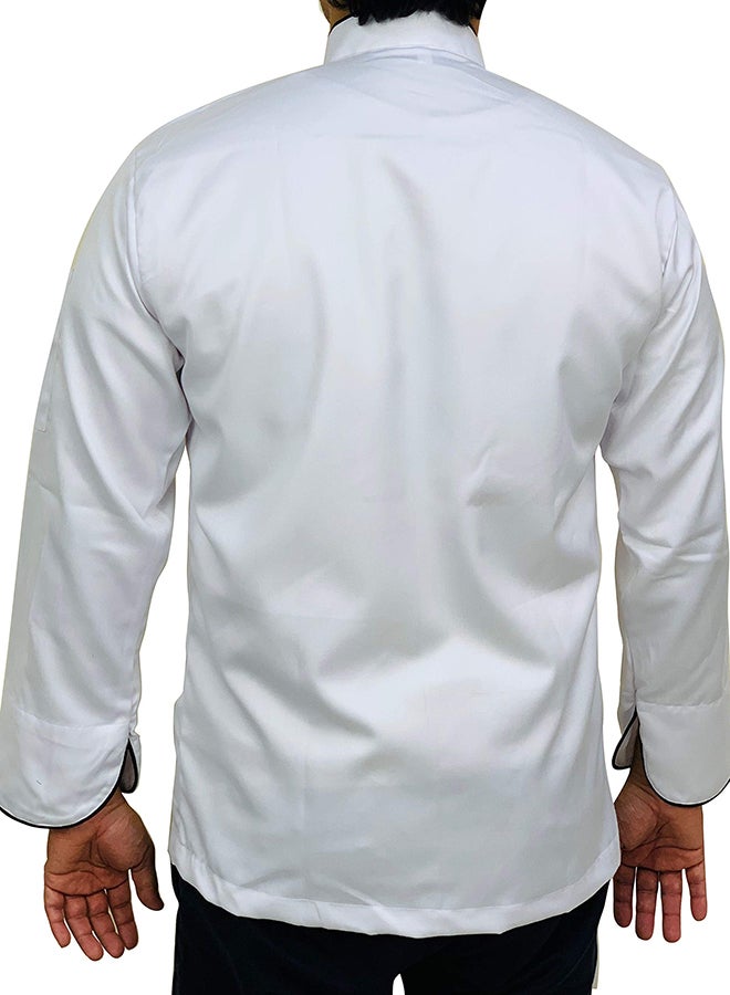 Chef Jacket With Black Pearl Button White  - Image 2