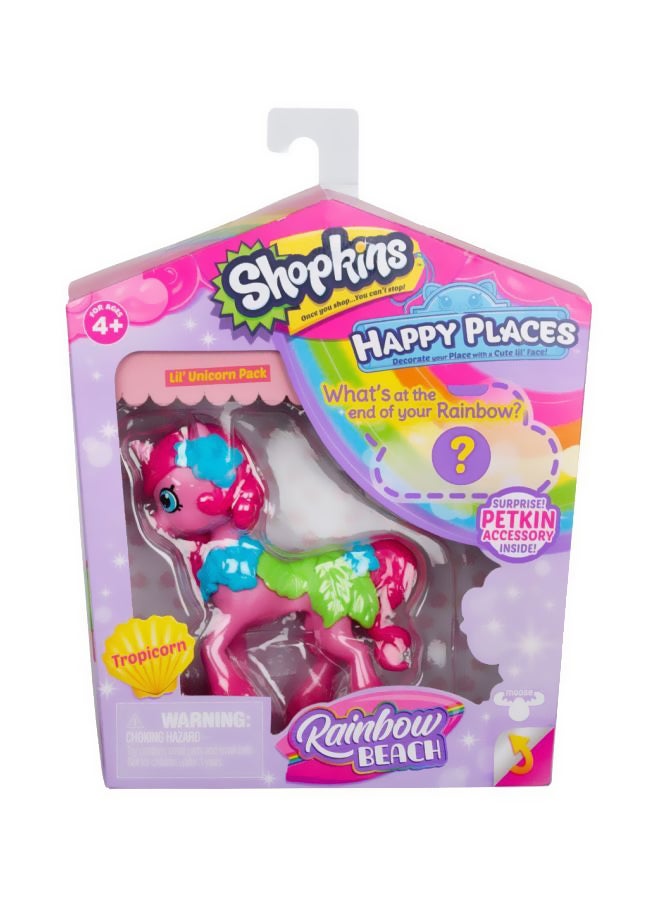 Shopkins Happy Places Rainbow Beach Tropicorn Lil' Pony Figure 56847 4inch  - Image 2