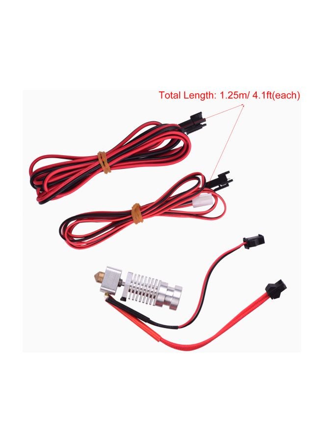 Generic - All Metal Hotend Extruder Kit With Connection Red/Black/Silver - Image 1