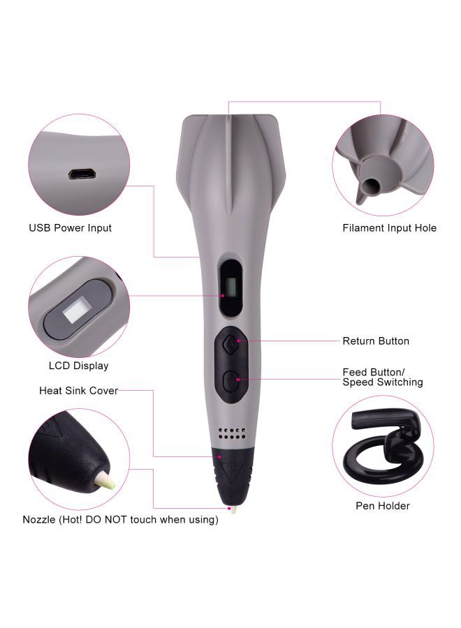Professional 3D Printing Pen Grey/Black - Image 4
