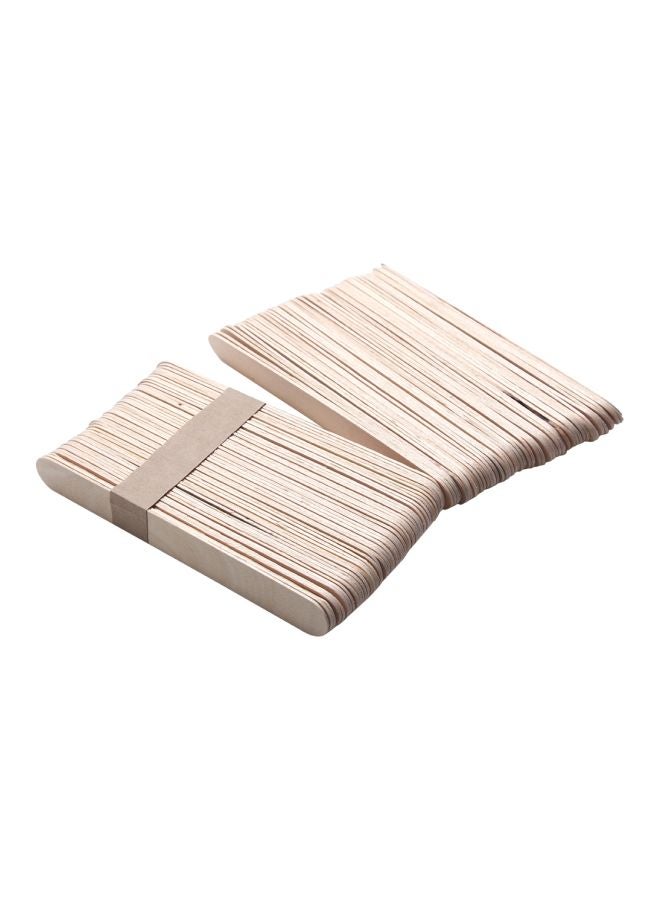 Bluezoo 100-Piece Wooden Wax Spatulas Stick Set Beige - Image 1