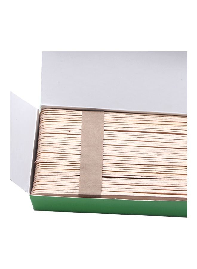 Bluezoo 100-Piece Wooden Wax Spatulas Stick Set Beige - Image 2