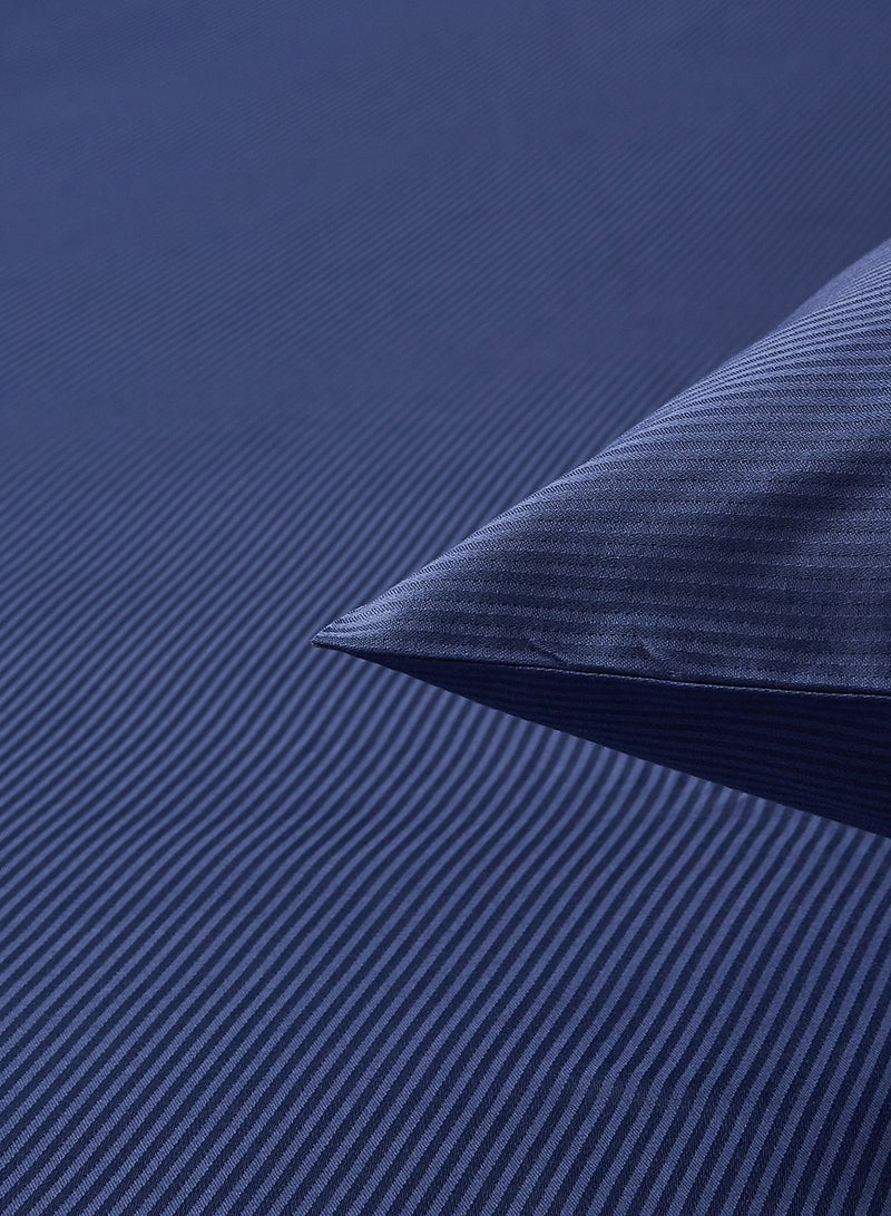 Noon East - Fitted Bedsheet Set Queen Size 100% Cotton Luxury Premium Quality 300 TC Everyday Use Breathable And Soft, With 1 Bed Sheet 200X200 Cm + 25cm And 2 Pillow Cases 50X75 Cm - Cadet Blue Cadet Blue Queen - Image 1