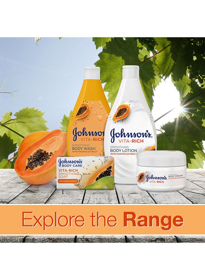 Johnson's - Vita Rich Smoothing Body Soap With Papaya Extract 125g Pack of 6 - Image 1