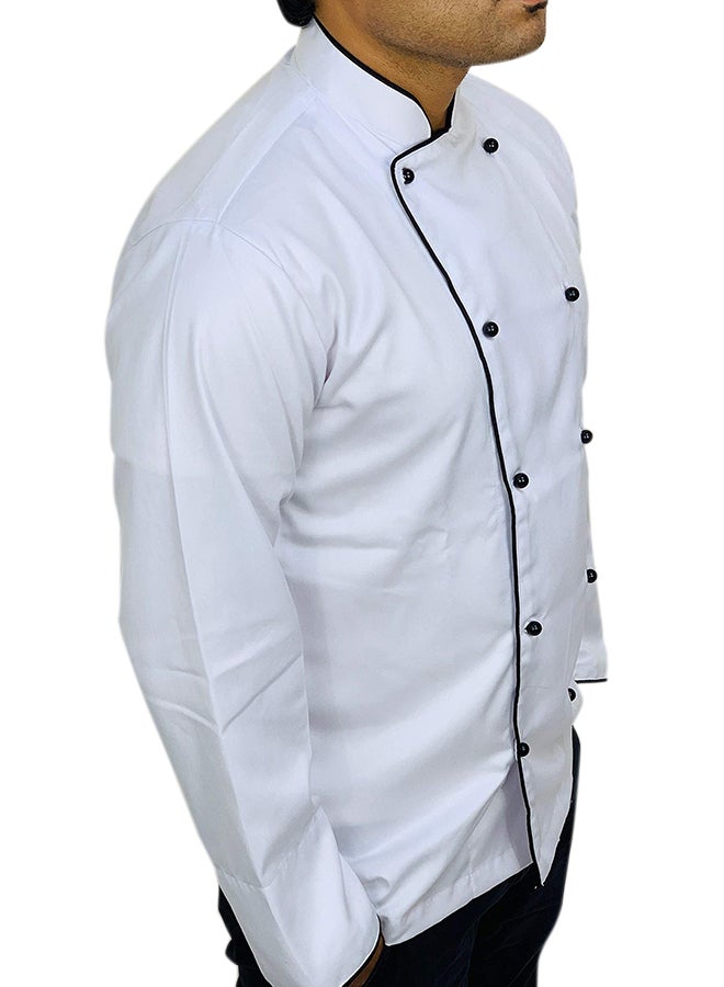 Chef Jacket With Black Pearl Button White  - Image 4