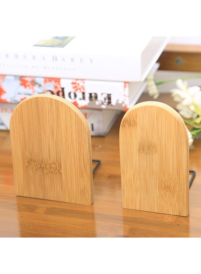 2-Piece Bamboo Bookend Beige - Image 3