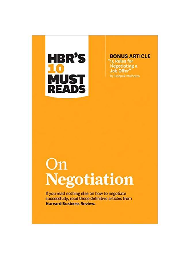 HBR's 10 Must Reads On Negotiation Paperback English by Harvard Business Review - 43606 