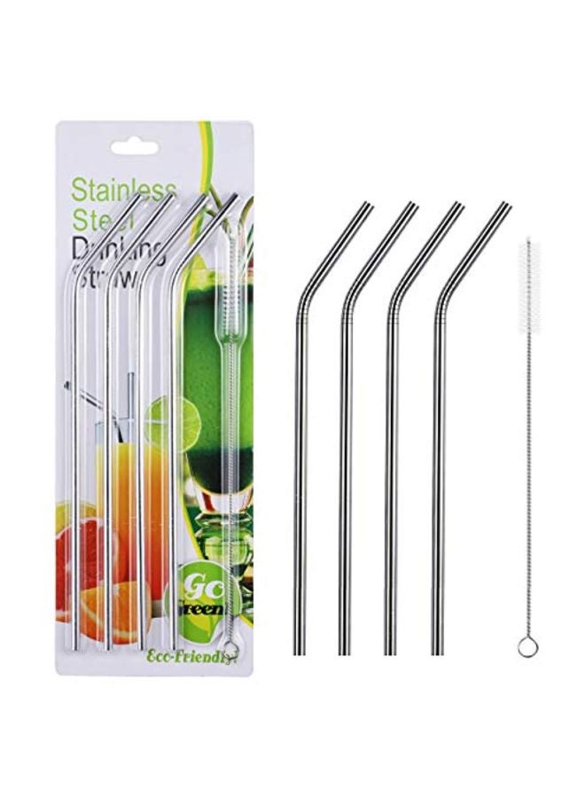 rawnori - 5-Piece Reusable Straw Set Silver - Image 1