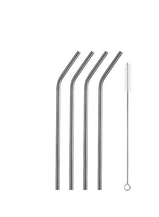 5-Piece Reusable Straw Set Silver - v1584024763/N35529310A_1