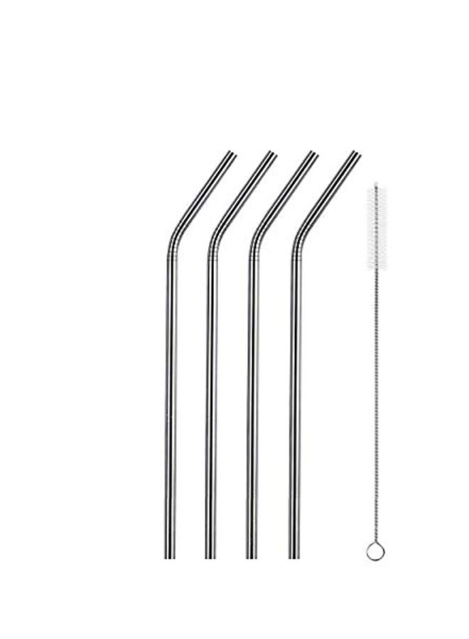 rawnori - 5-Piece Reusable Straw Set Silver - Image 1