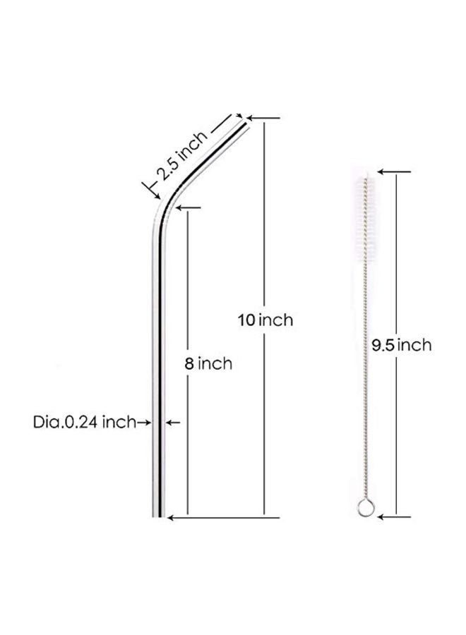 rawnori - 5-Piece Reusable Straw Set Silver - Image 1