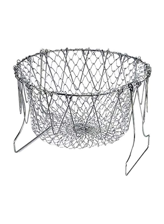 ShineMe Stainless Steel Foldable Strainer Silver 806x5.9inch  - Image 1