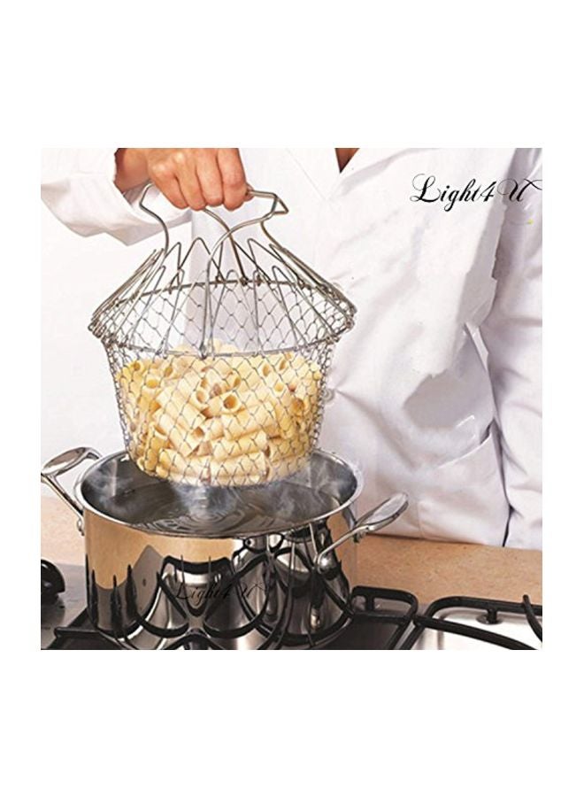ShineMe Stainless Steel Foldable Strainer Silver 806x5.9inch  - Image 2