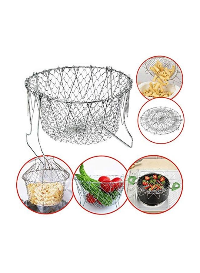 ShineMe Stainless Steel Foldable Strainer Silver 806x5.9inch  - Image 5