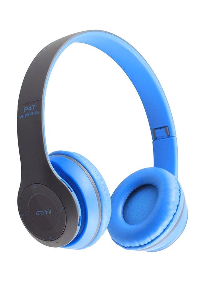 P47 Bluetooth Over Ear Headset Blue
