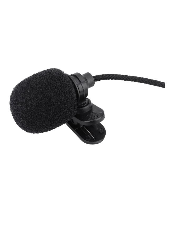 Mini Portable Clip-On Lapel Lavalier Wired Microphone I1396-A Black  - Image 2