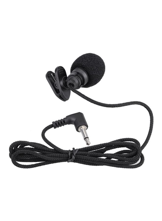 Mini Portable Clip-On Lapel Lavalier Wired Microphone I1396-A Black  - Image 1