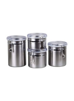 4-Piece Canister Container Set Grey