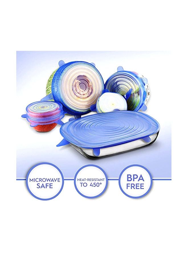 Generic 6-Piece Silicone Replacement Lid Set Blue  - Image 3
