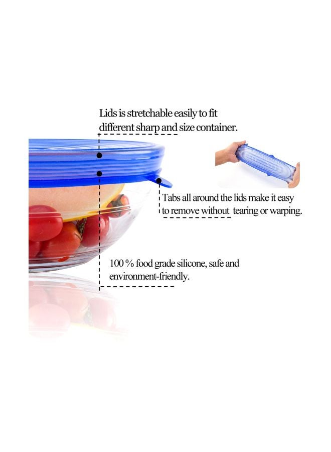 Generic 6-Piece Silicone Replacement Lid Set Blue  - Image 4