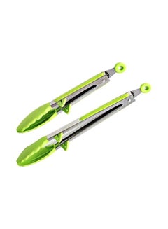 Set Of 2 Stainless Steel Tongs Silver/Green - v1584078926/N35753091A_1