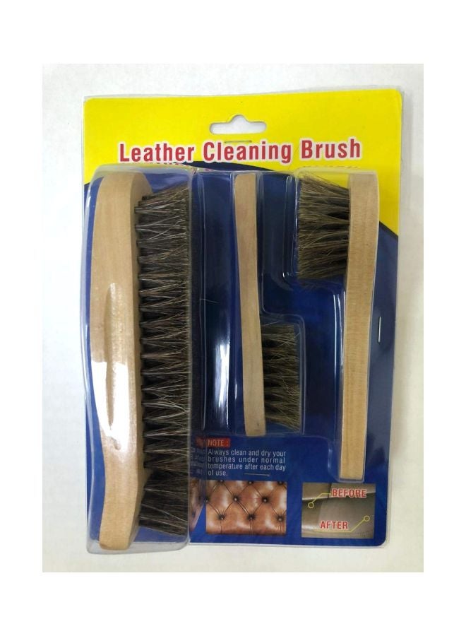 AUTO PLUS - 3-Piece Leather Cleaning Brush Set - Image 1
