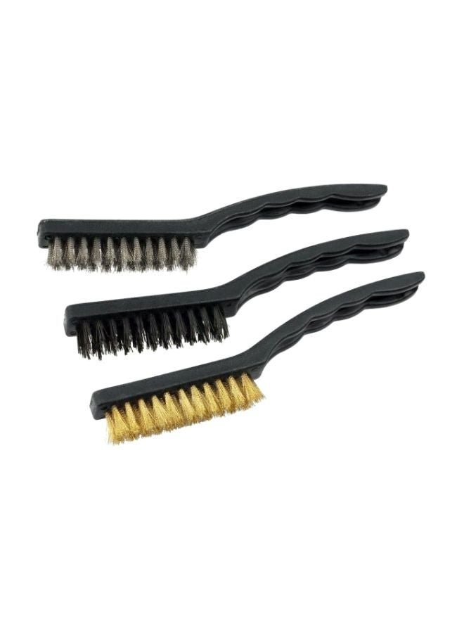 3-Piece Wire Brush Set Black/Beige
