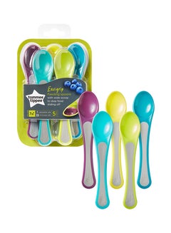tommee tippee Pack Of 5 Explora Easygrip Feeding Spoons, 7+ M, Multicolour  - Image 2