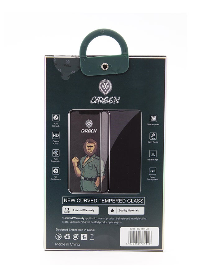 Green 3D Tempered Glass Screen Protector For Apple iPhone 11 Pro Clear/Black  - Image 2