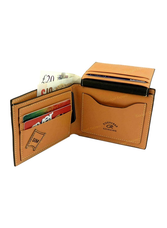 Pidengbao - Leather Bifold Wallet Brown - Image 1