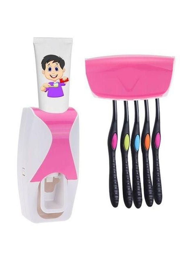 Automatic Toothpaste Dispenser White/Pink
