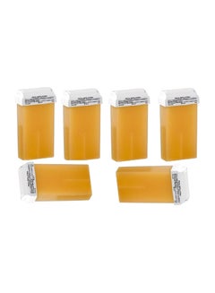 6-Piece Roll Hair Removal Wax Cartridge Yellow 100ml
