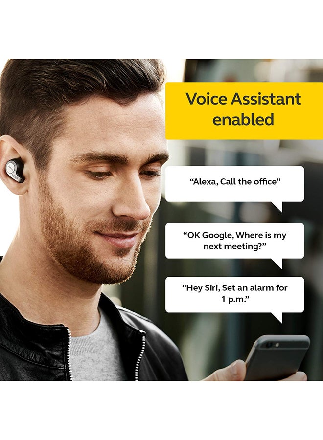 Jabra - Elite 65t Earbuds – Passive Noise Isolating Bluetooth Earphones with Four-Microphone Technology For True Wireless Calls and Music Titanium Black - Image 1
