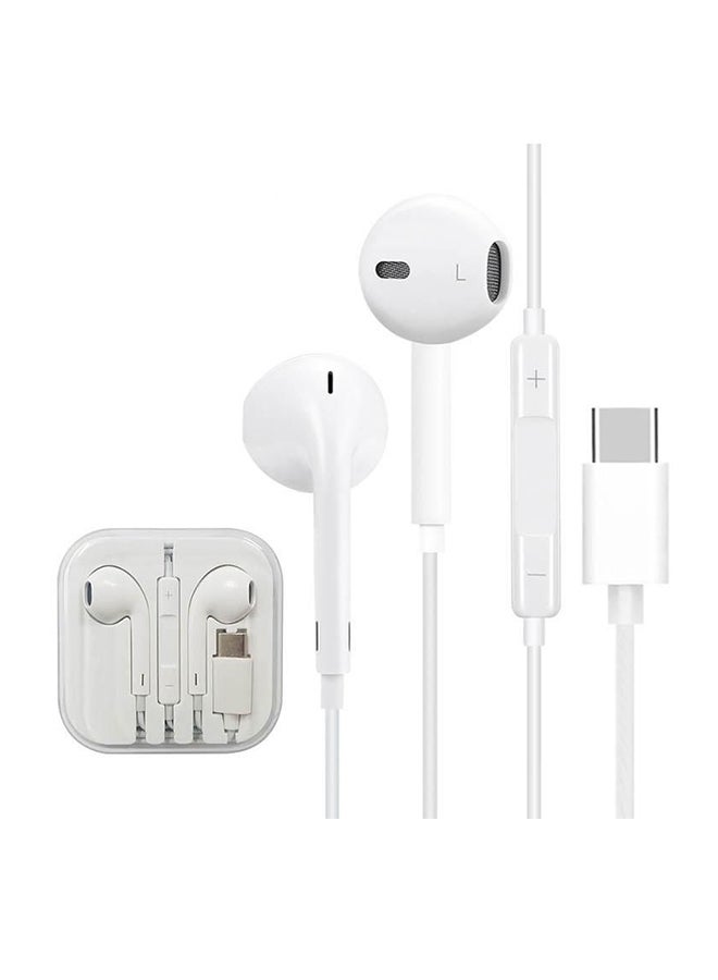 Generic - Stereo Wired Type-C In-Ear Earphones White - Image 1