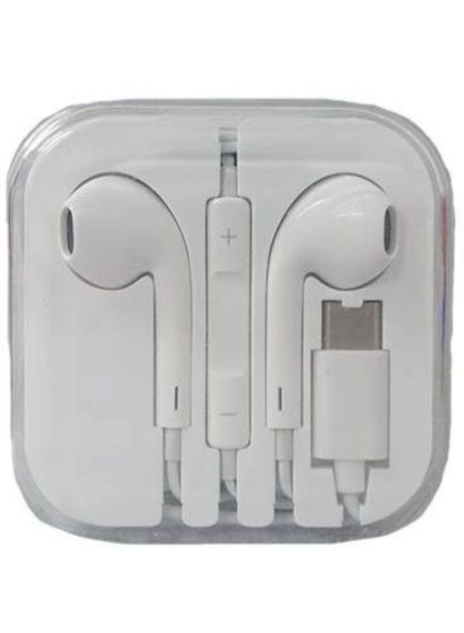 Generic - Stereo Wired Type-C In-Ear Earphones White - Image 1