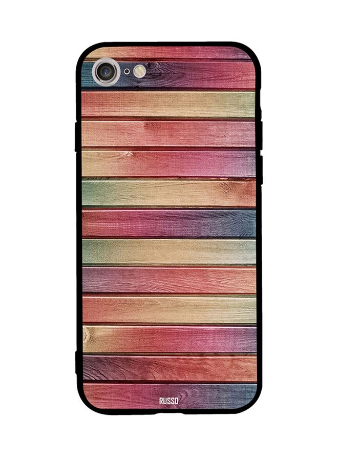 CIELITO Protective Case Cover For Apple iPhone 8 Colorful Wooden Planks Pattern