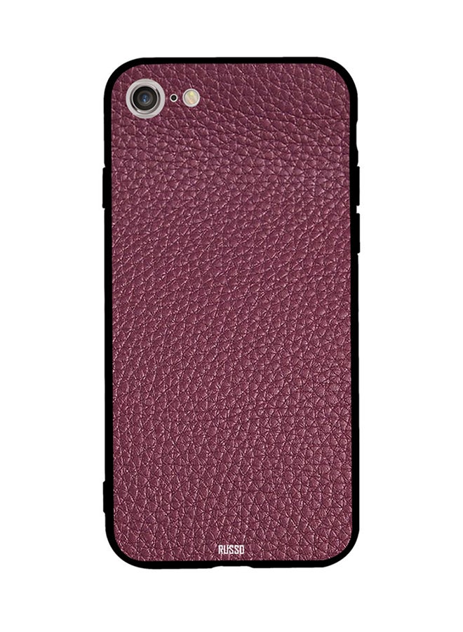 CIELITO Protective Case Cover For Apple iPhone 8 Pink Color Leathered Pattern