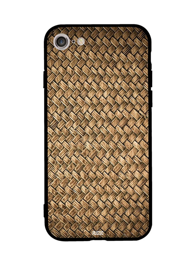 CIELITO Protective Case Cover For Apple iPhone 8 Brown Wood Mat Pattern 
