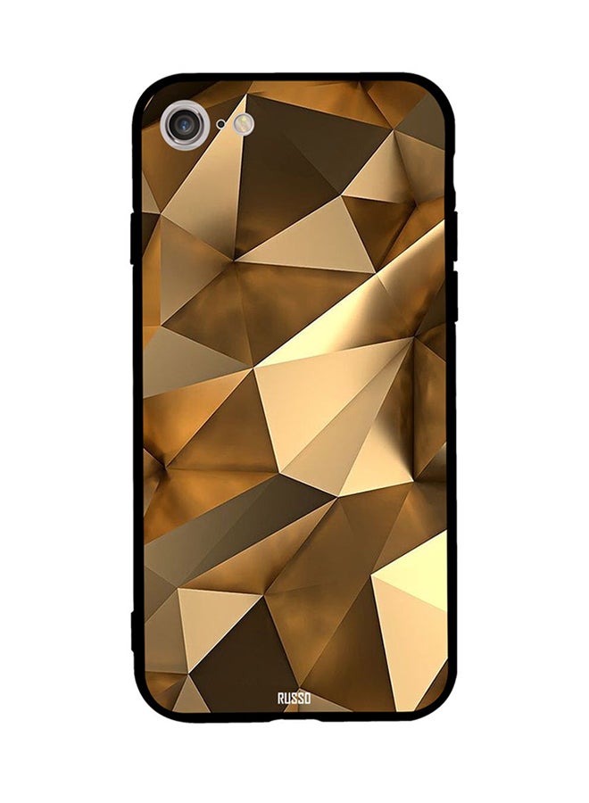 CIELITO Protective Case Cover For Apple iPhone 8 3D Golden Geometric Figure