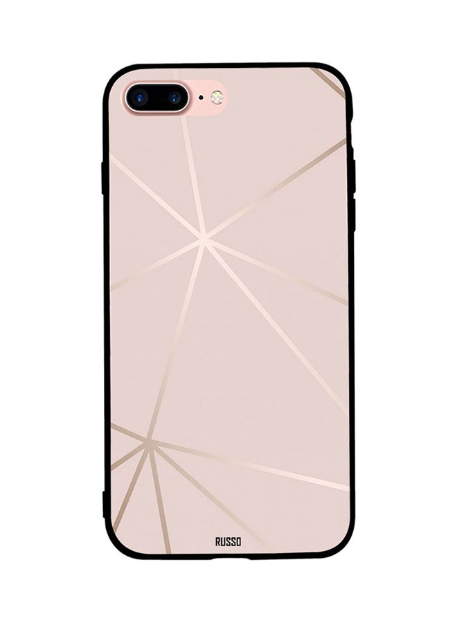RUSSO Skin Case Cover -for Apple iPhone 8 Plus Cover Pink Shiny Strips Pattern Cover Pink Shiny Strips Pattern