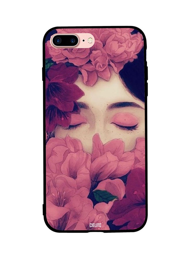 CIELITO Skin Case Cover -for Apple iPhone 8 Plus Cover Girl Sleeping in Flowers Cover Girl Sleeping in Flowers