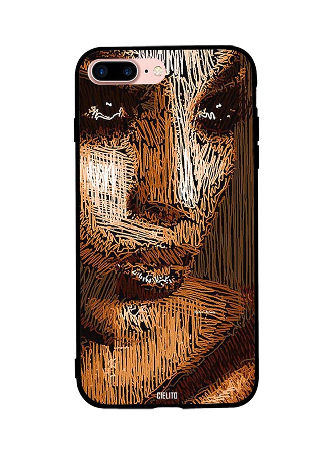 سيليتو Skin Case Cover -for Apple iPhone 8 Plus Cover Girl Portrait with Gold Lines Cover Girl Portrait with Gold Lines