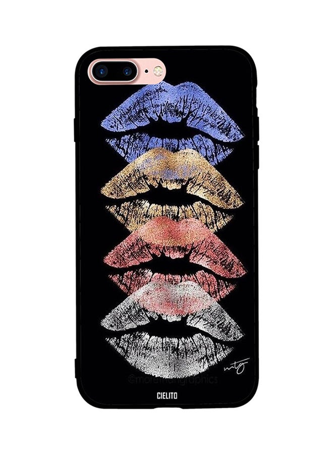 CIELITO Skin Case Cover -for Apple iPhone 8 Plus Cover Girls Lips on Black Background Cover Girls Lips on Black Background