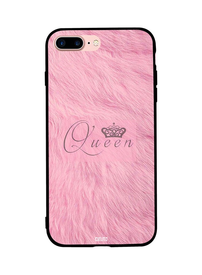 CIELITO Skin Case Cover -for Apple iPhone 8 Plus Cover Pink Fur Queen Cover Pink Fur Queen
