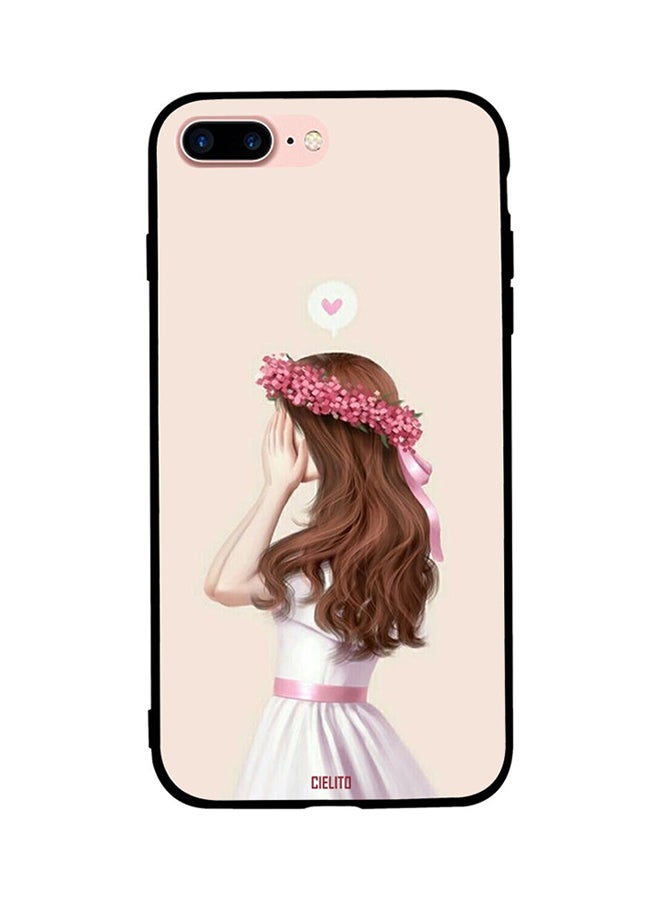 CIELITO Skin Case Cover -for Apple iPhone 8 Plus Cover Cute Girl Thinks of Love Cover Cute Girl Thinks of Love