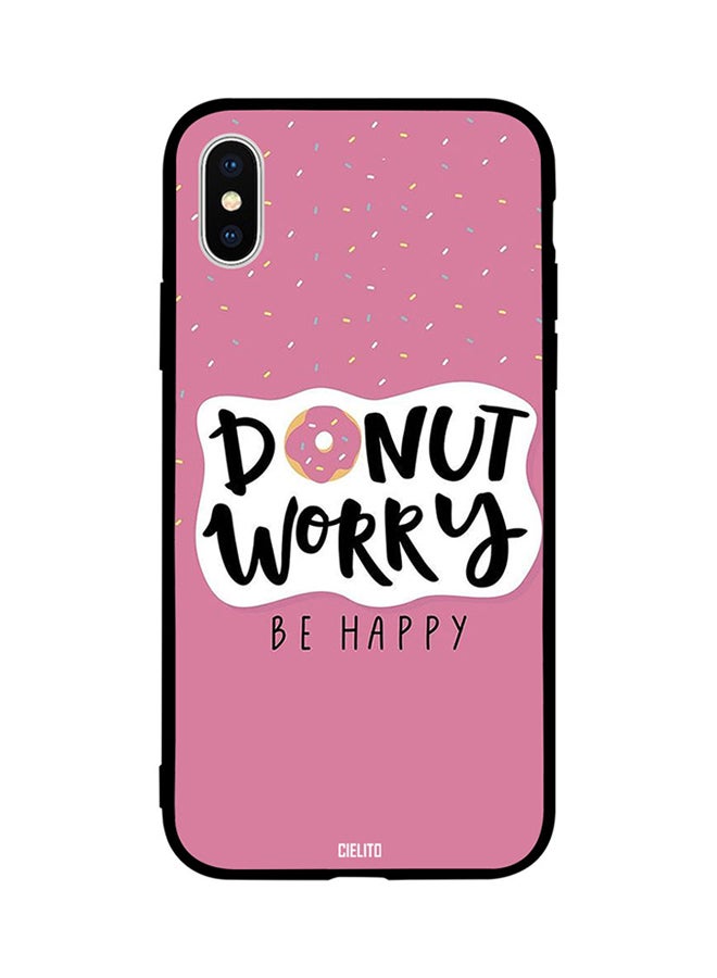 CIELITO Skin Case Cover -for Apple iPhone X Donut Worry Be Happy Donut Worry Be Happy