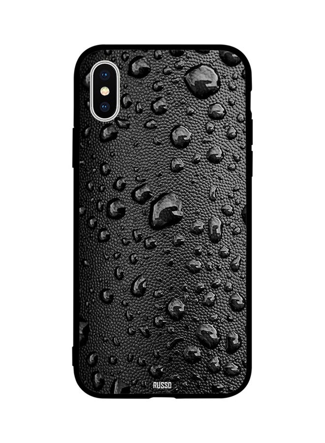 CIELITO Protective Case Cover For Apple iPhone XS Water Drops on Leather