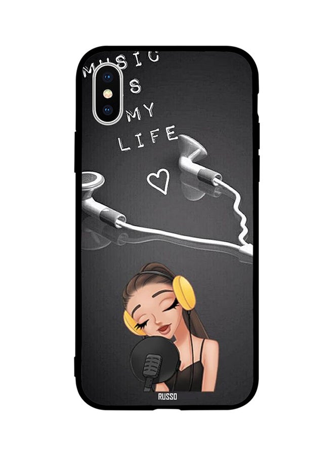 CIELITO Protective Case Cover For Apple iPhone XS Girl Singing Music is My Life