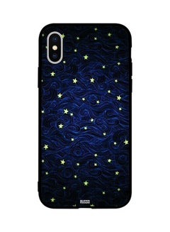 CIELITO Protective Case Cover For Apple iPhone XS Blue Waves Night Sky with Stars 